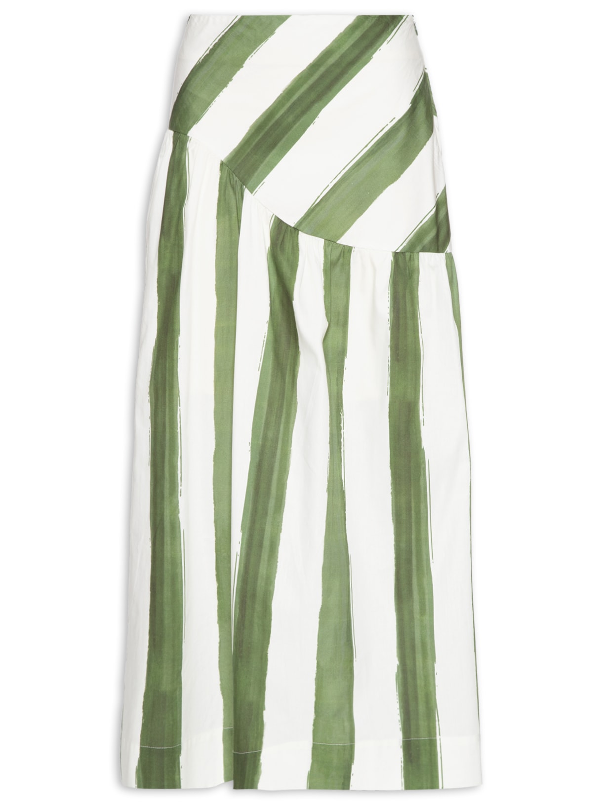 Saia Feminina Pala Arredondada Estampa Natureza - Verde