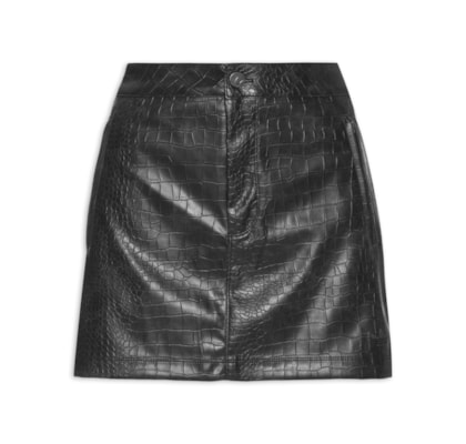 Saia Feminina Pleather – Preto
