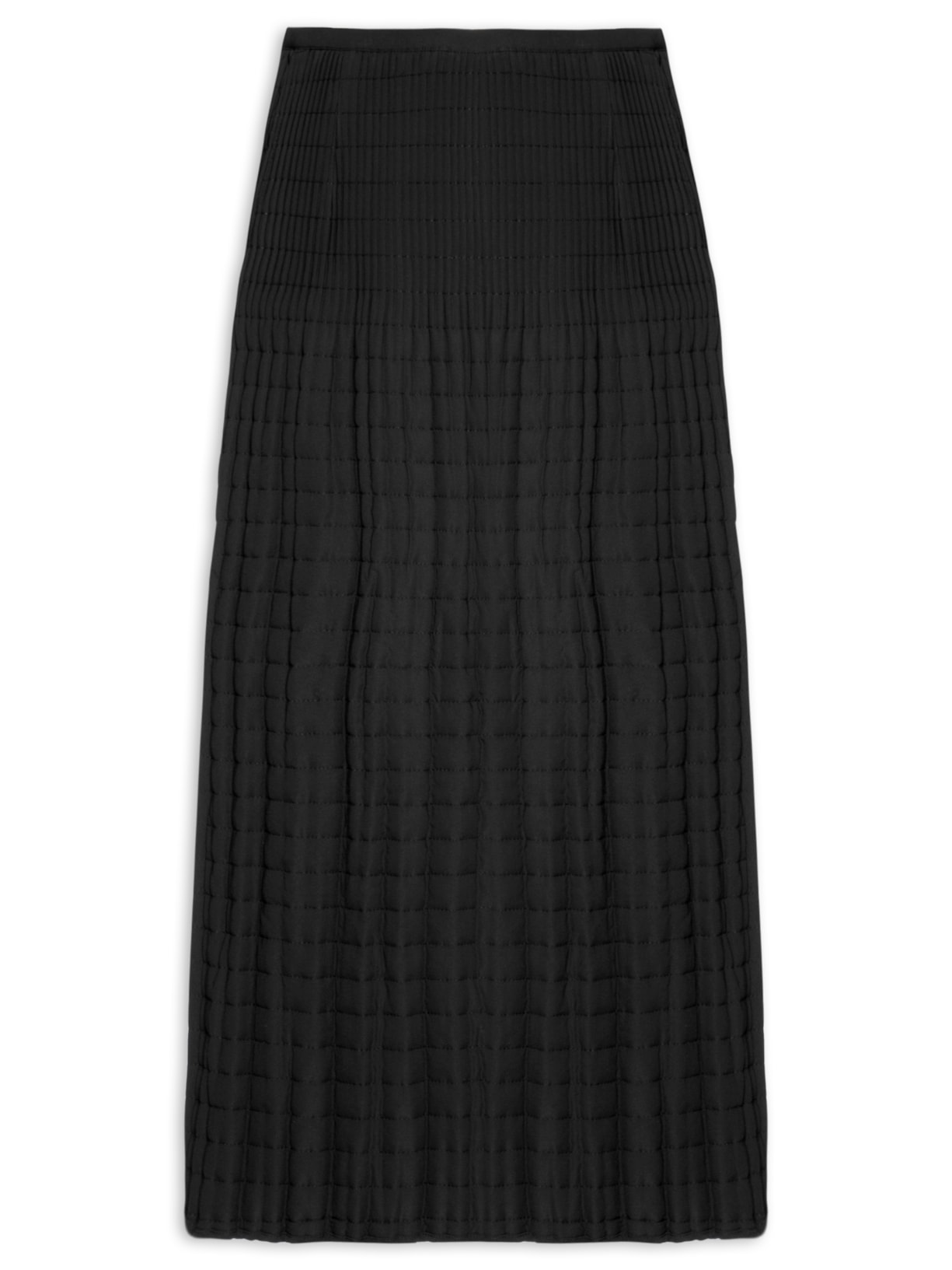 Saia Feminina Plissê Matelassê - Preto