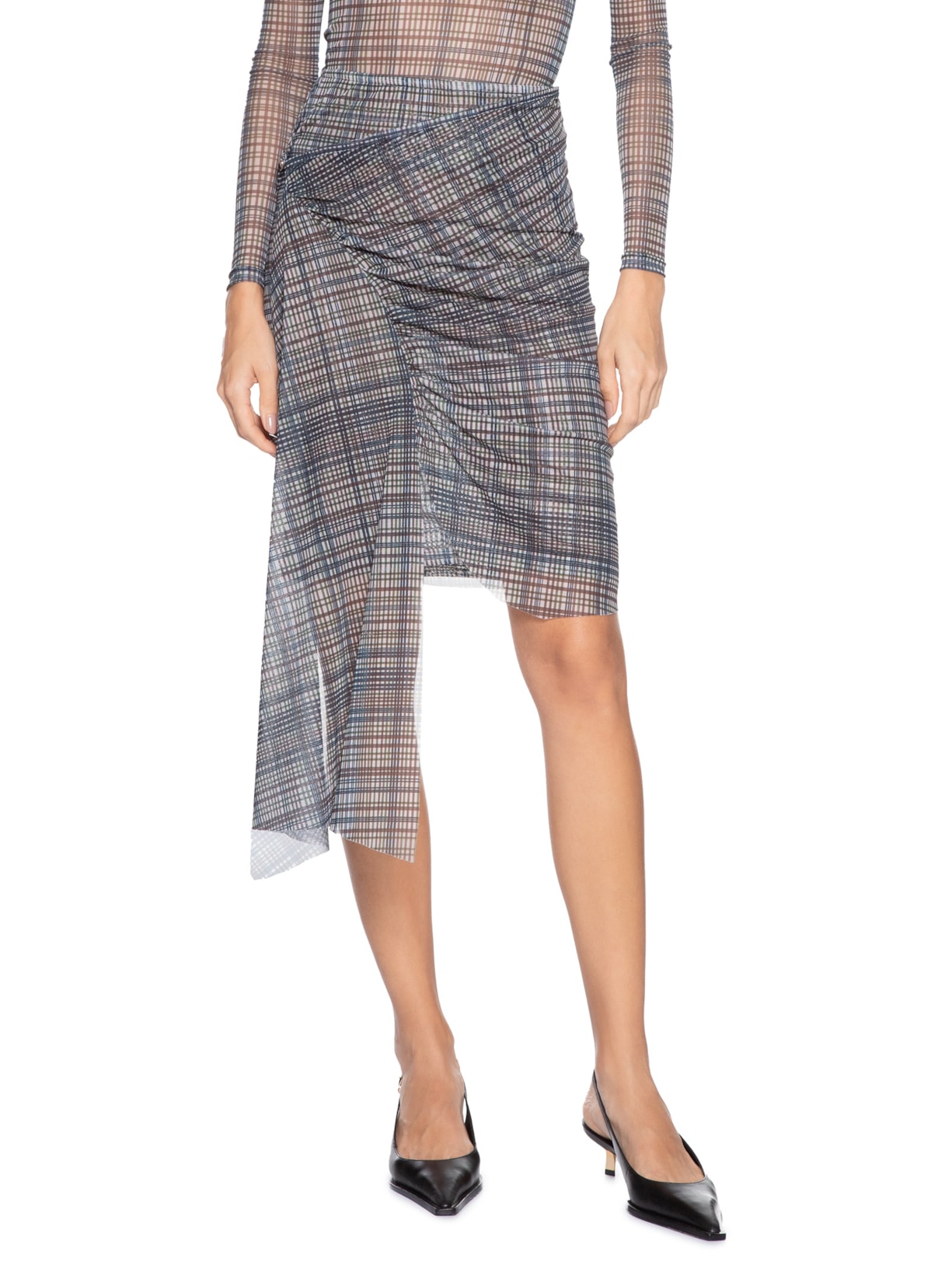 Saia Feminina Transpassada em Tule Azul '2Essential