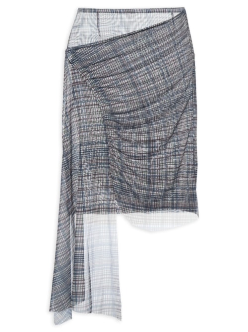 Saia Feminina Transpassada em Tule - Azul