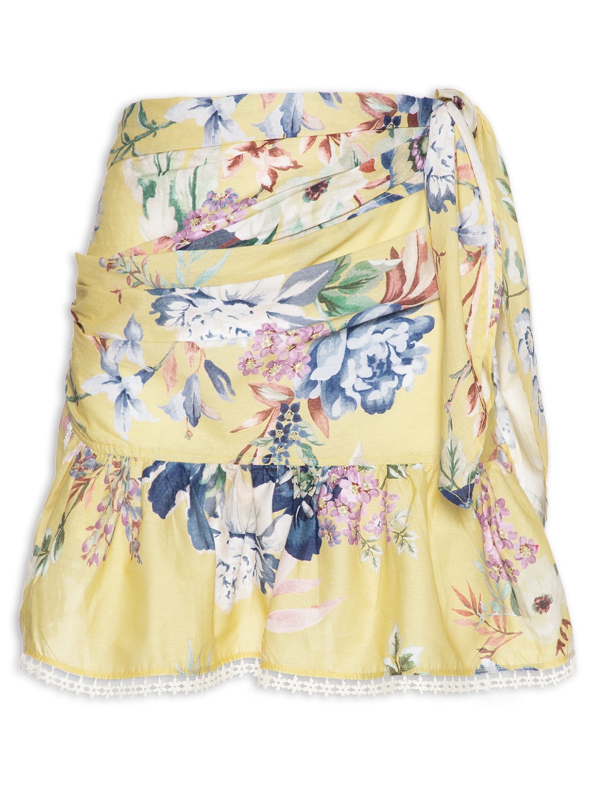 Saia Floral Leni Amarelo Farm Praia