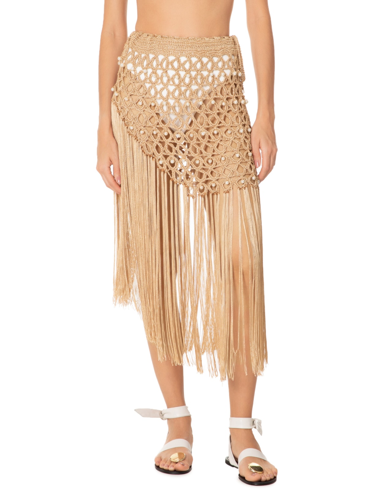 Saia Franja Ana Bege Shop2gether + Tissé