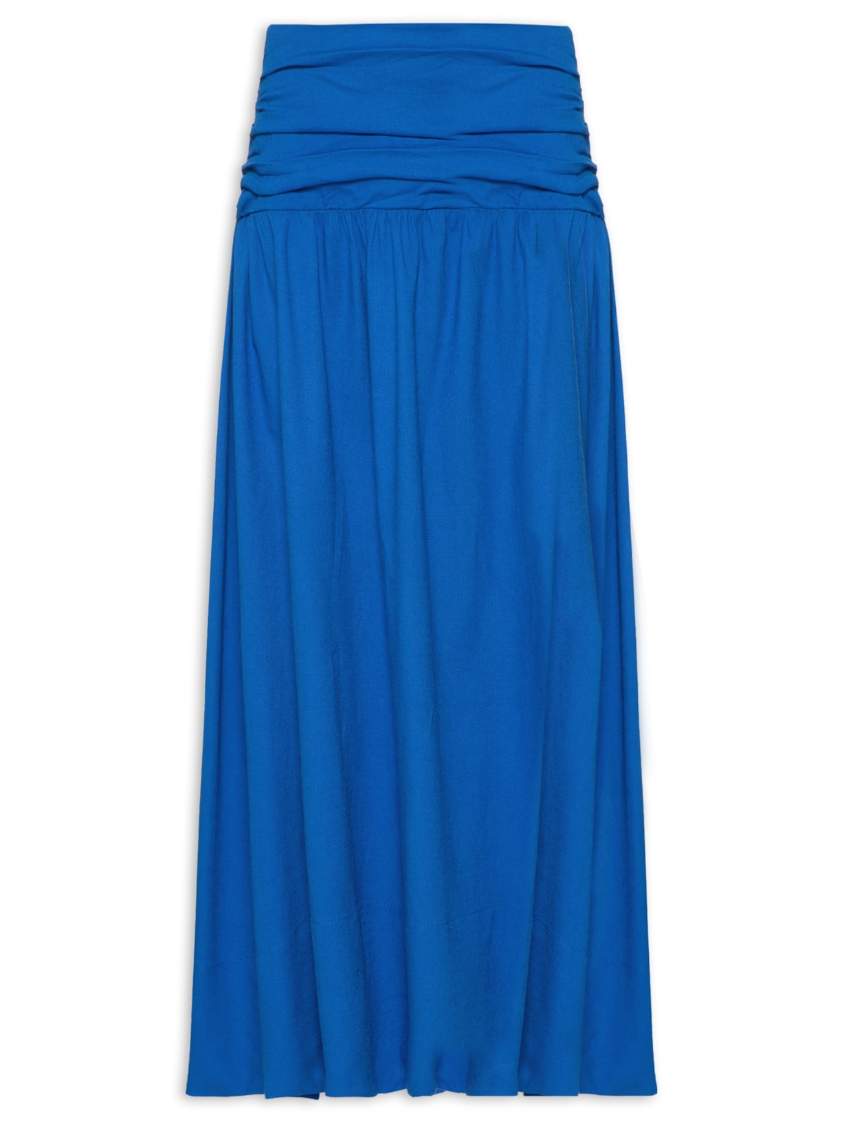 Saia Franzida Ampla - Azul