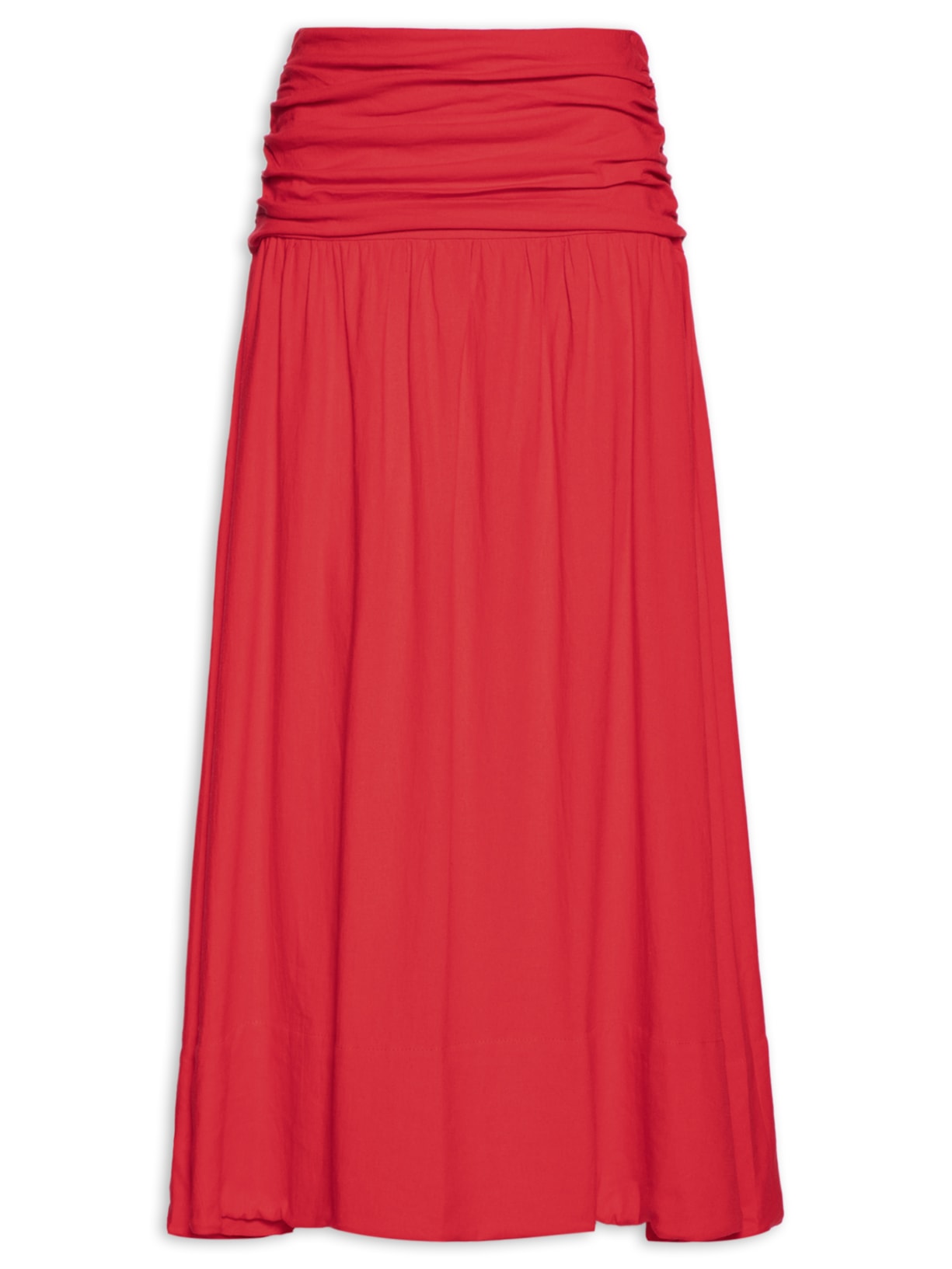 Saia Franzida Ampla - Vermelho
