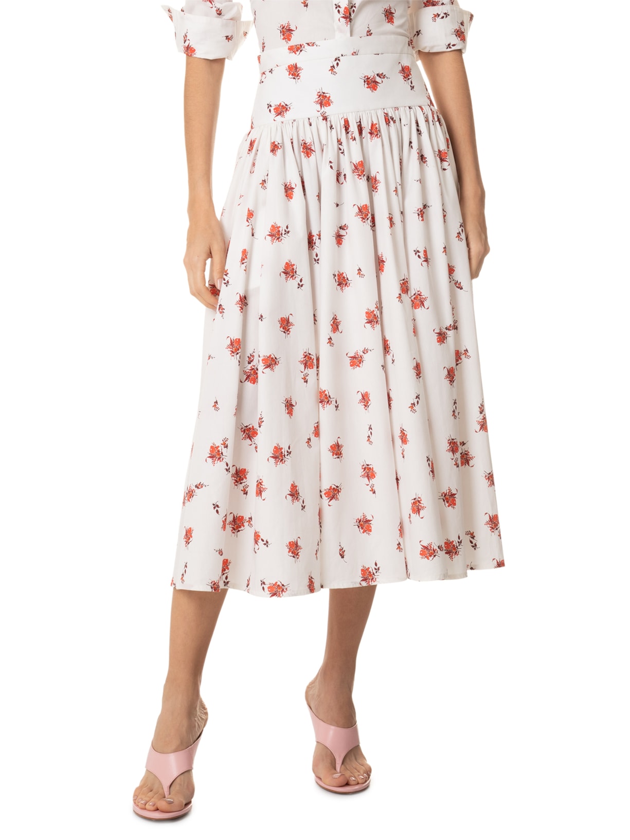 Saia Franzida Pala Curta Off White Andrea Marques