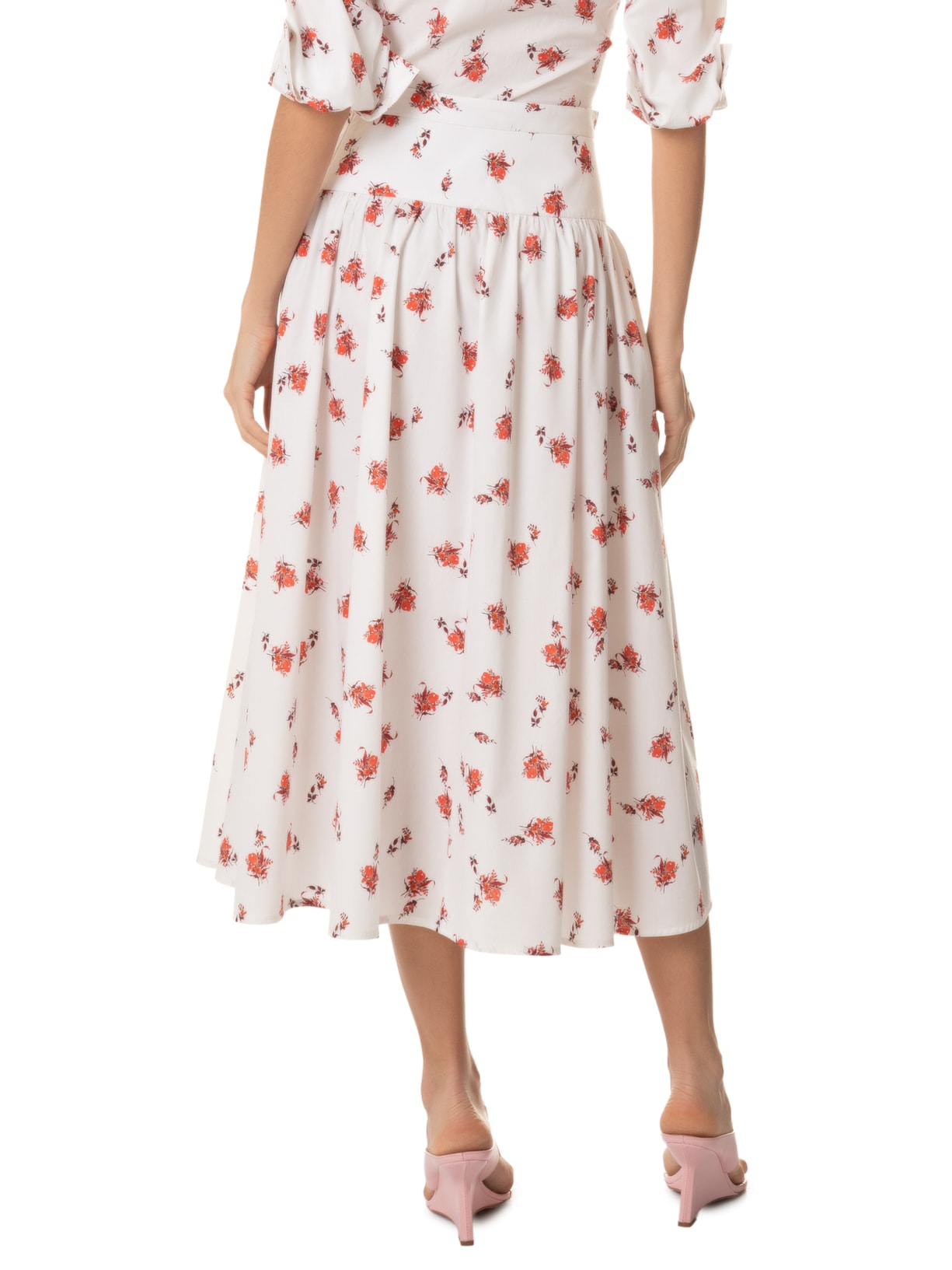 Saia Franzida Pala Curta Off White Andrea Marques