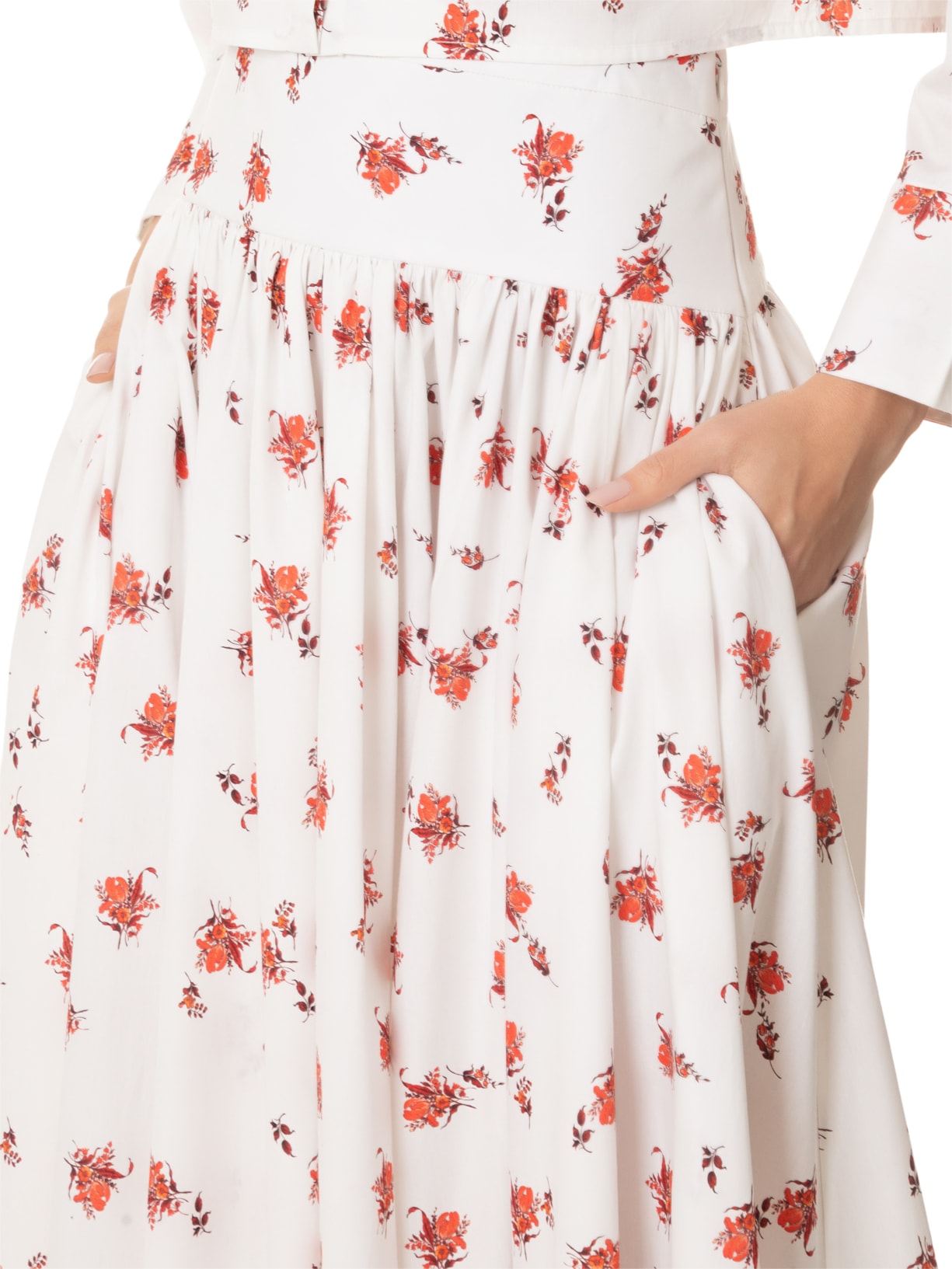 Saia Franzida Pala Curta Off White Andrea Marques