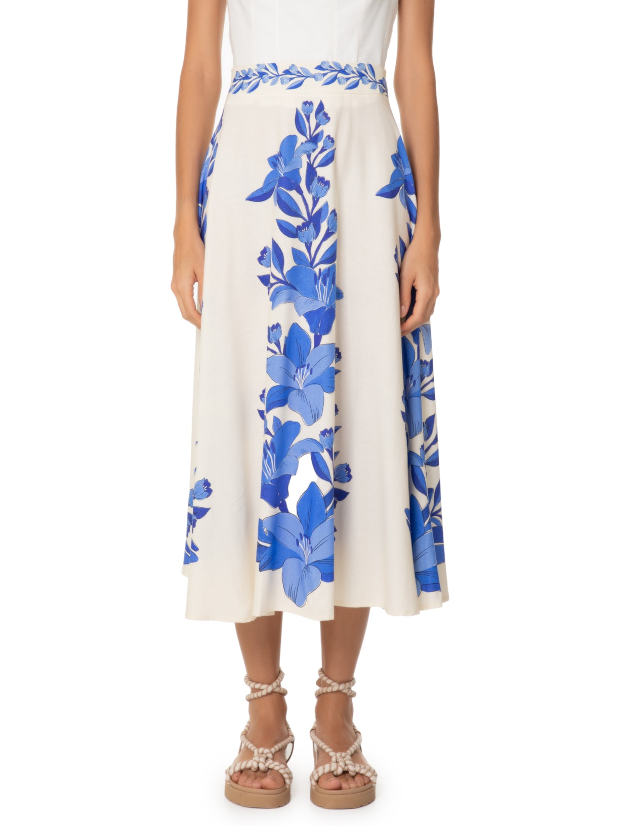 Saia Godê Leveza Tropical Azul Farm