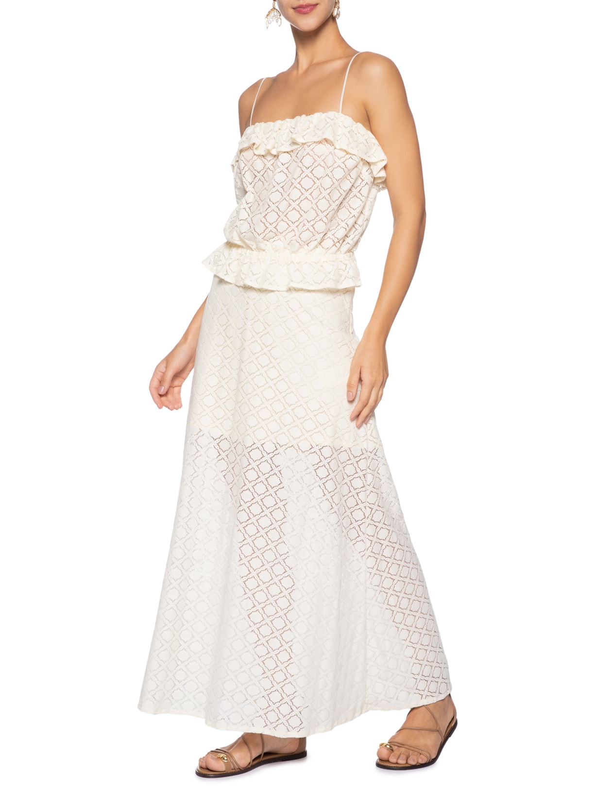 Saia Godê Renda Branco Dress To
