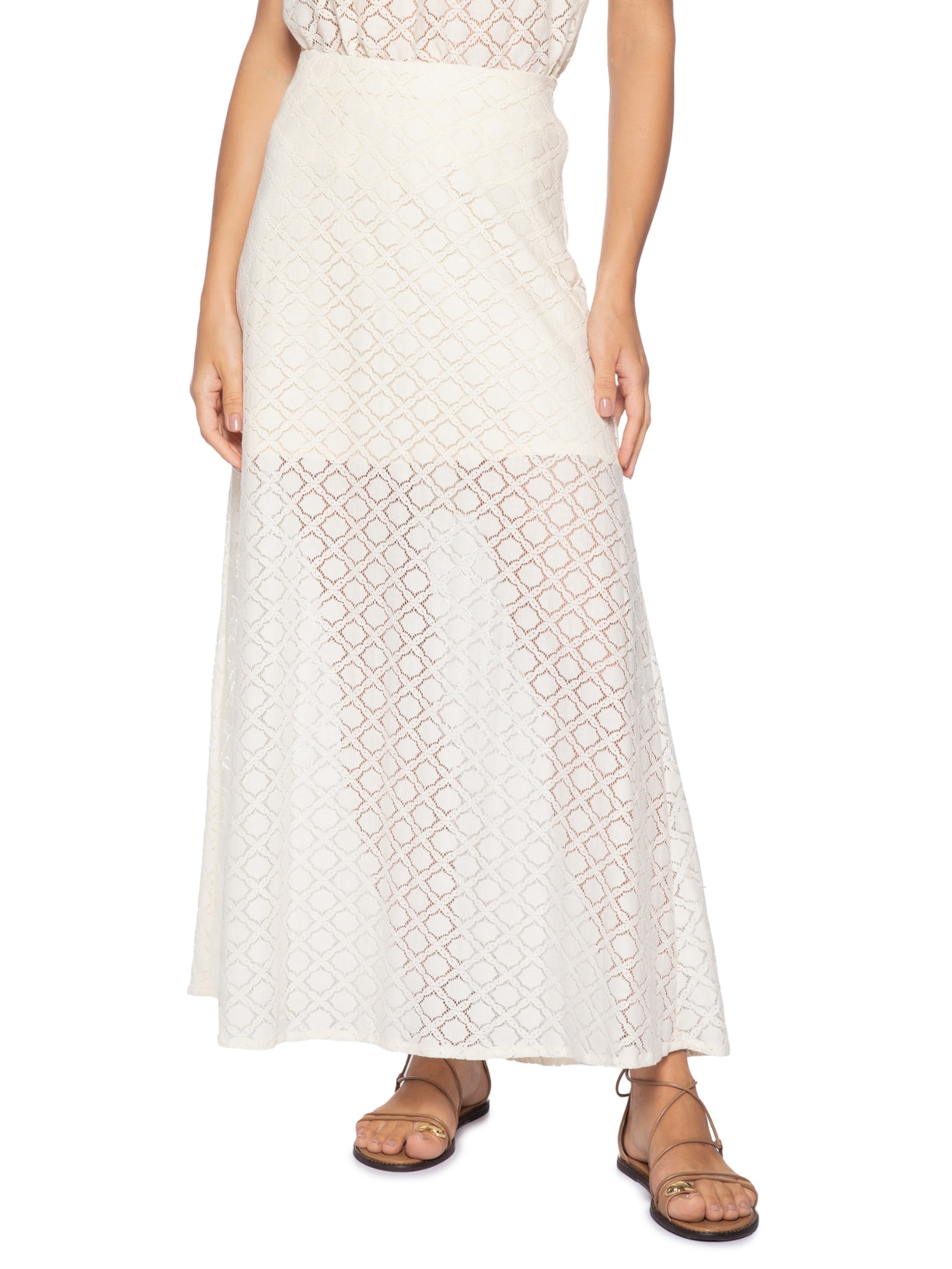 Saia Godê Renda Branco Dress To