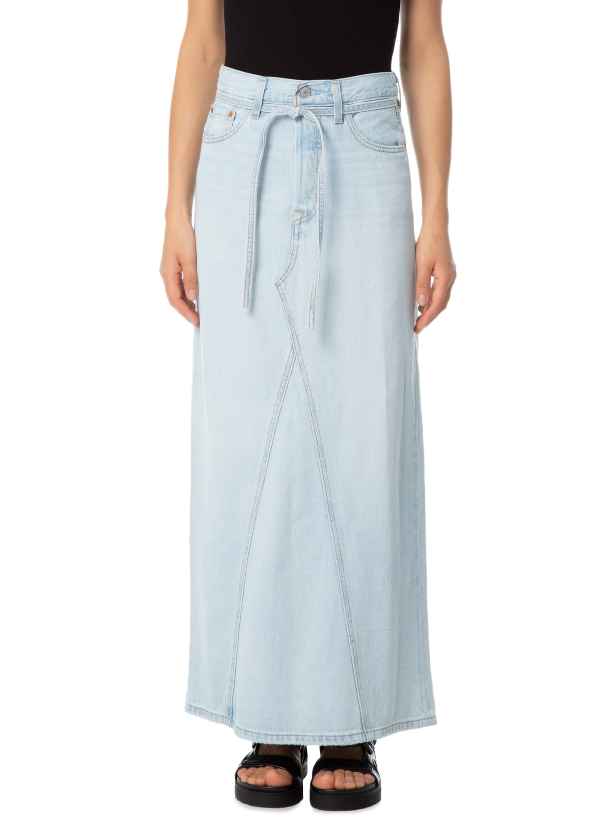 Saia Iconic Long Skirt Belt Azul Levi's