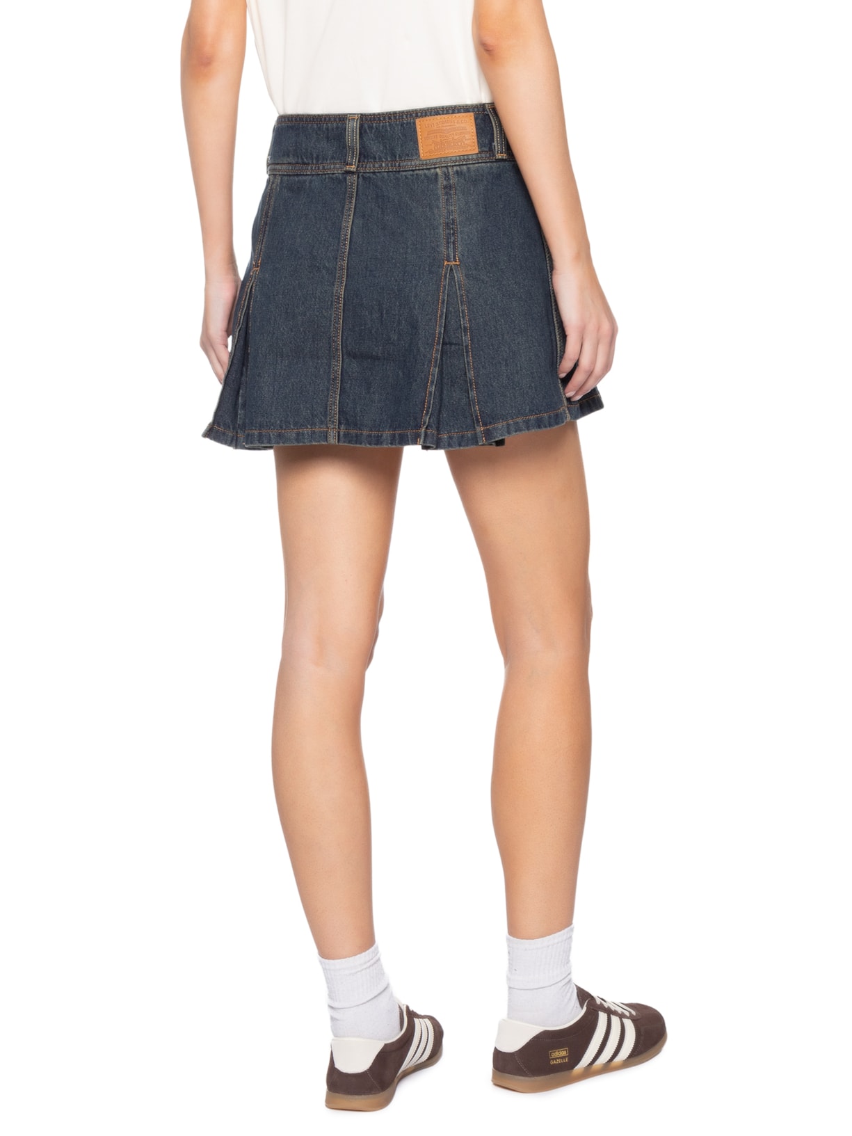 Saia Inverted Pleat Mini Azul Levi's
