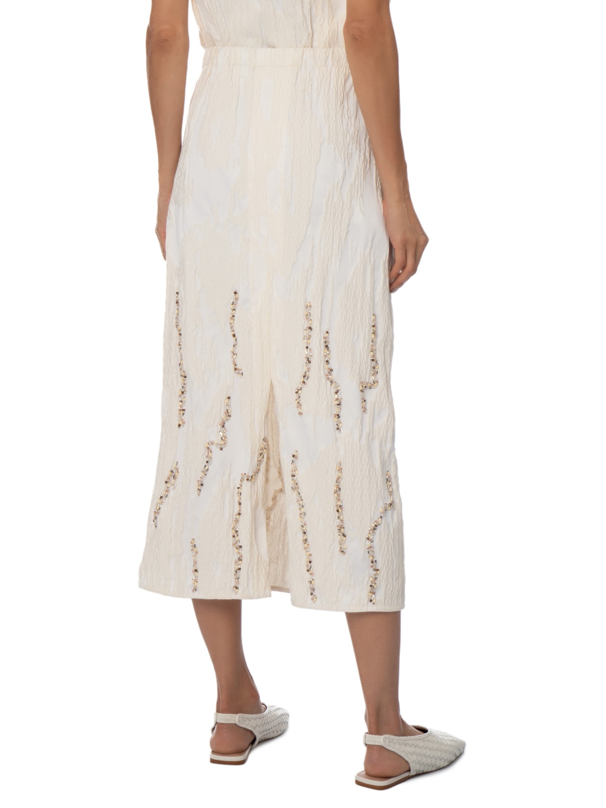 Saia Jacquard Bordado Off White Coven