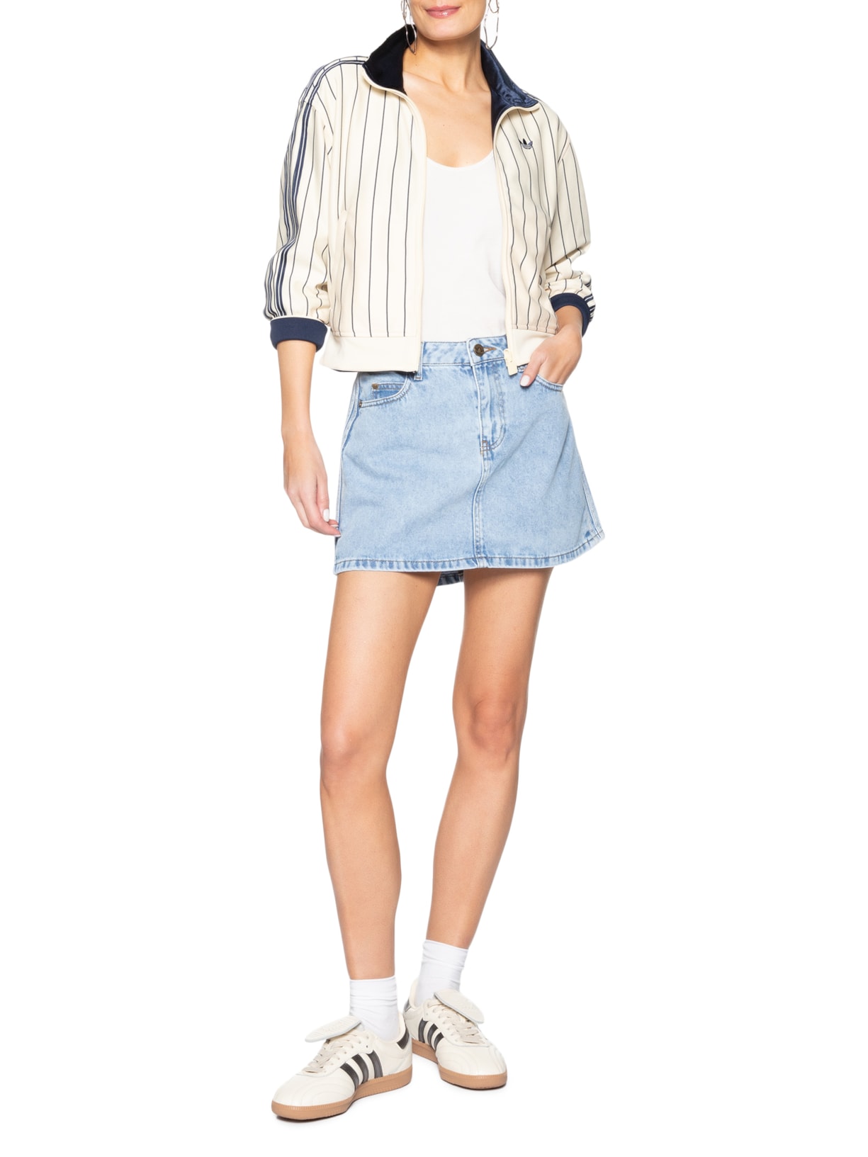Saia Jeans Adicolor Azul Adidas Originals