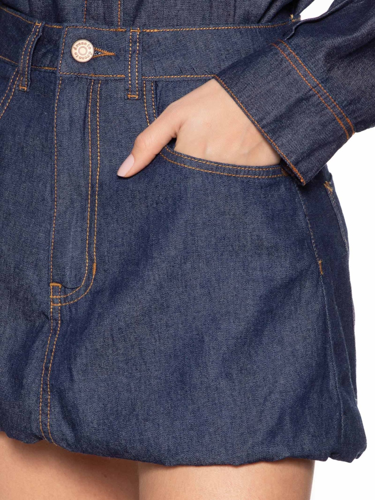 Saia Jeans Balonê Azul Dress To