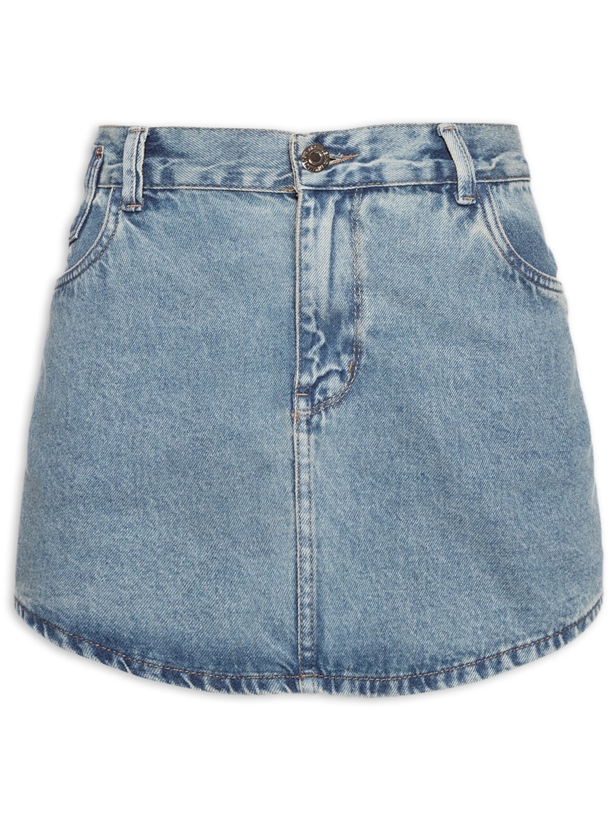 Saia Jeans Basic Martingale - Azul