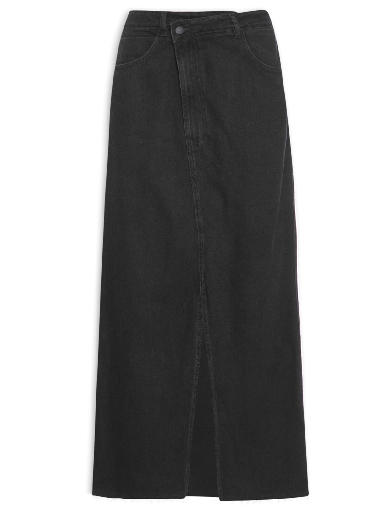 Saia Jeans Black Fenda - Preto