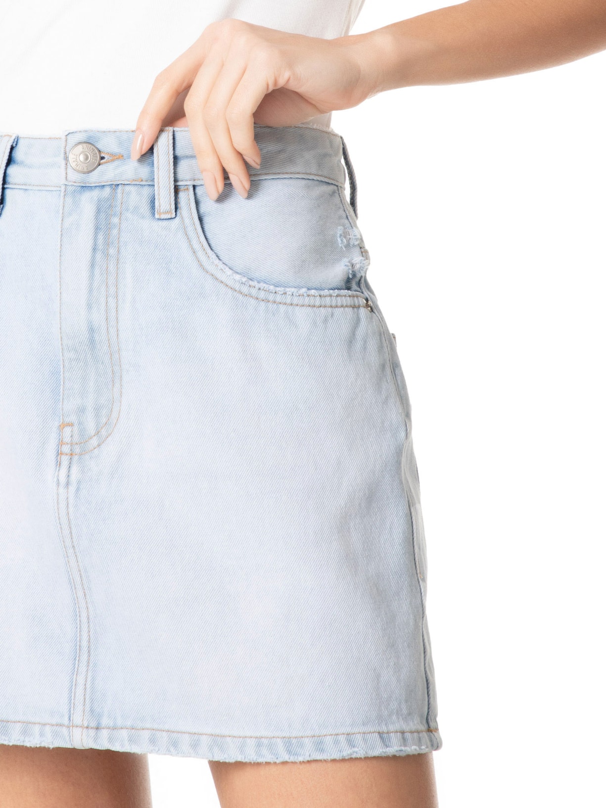 Saia Jeans Box Delave Azul Animale