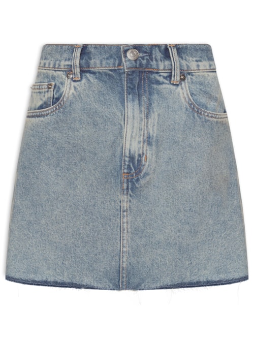 Saia Jeans Box Gray Silk - Azul