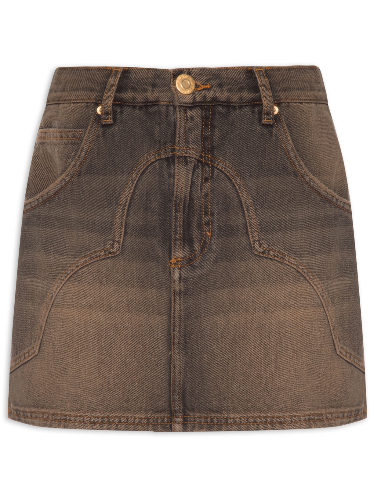 Saia Jeans Box Western - Preto