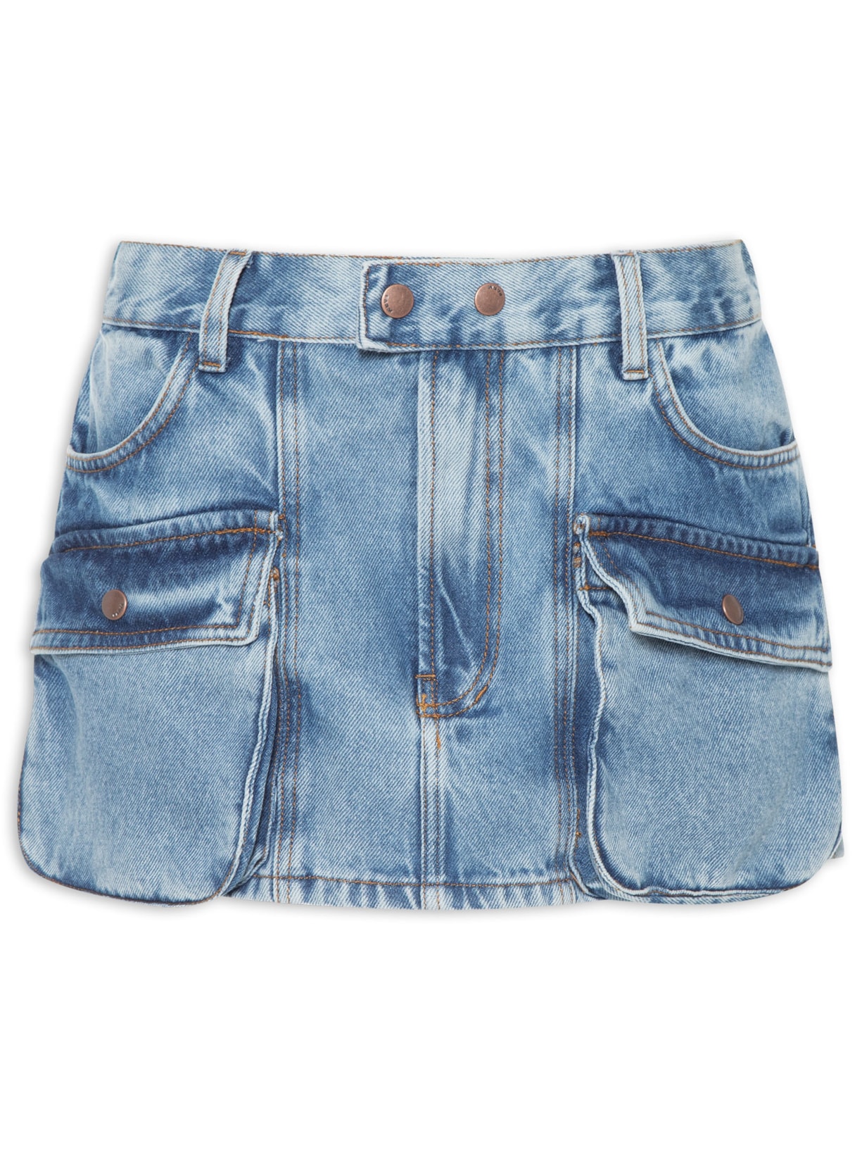 Saia Jeans Cargo - Azul