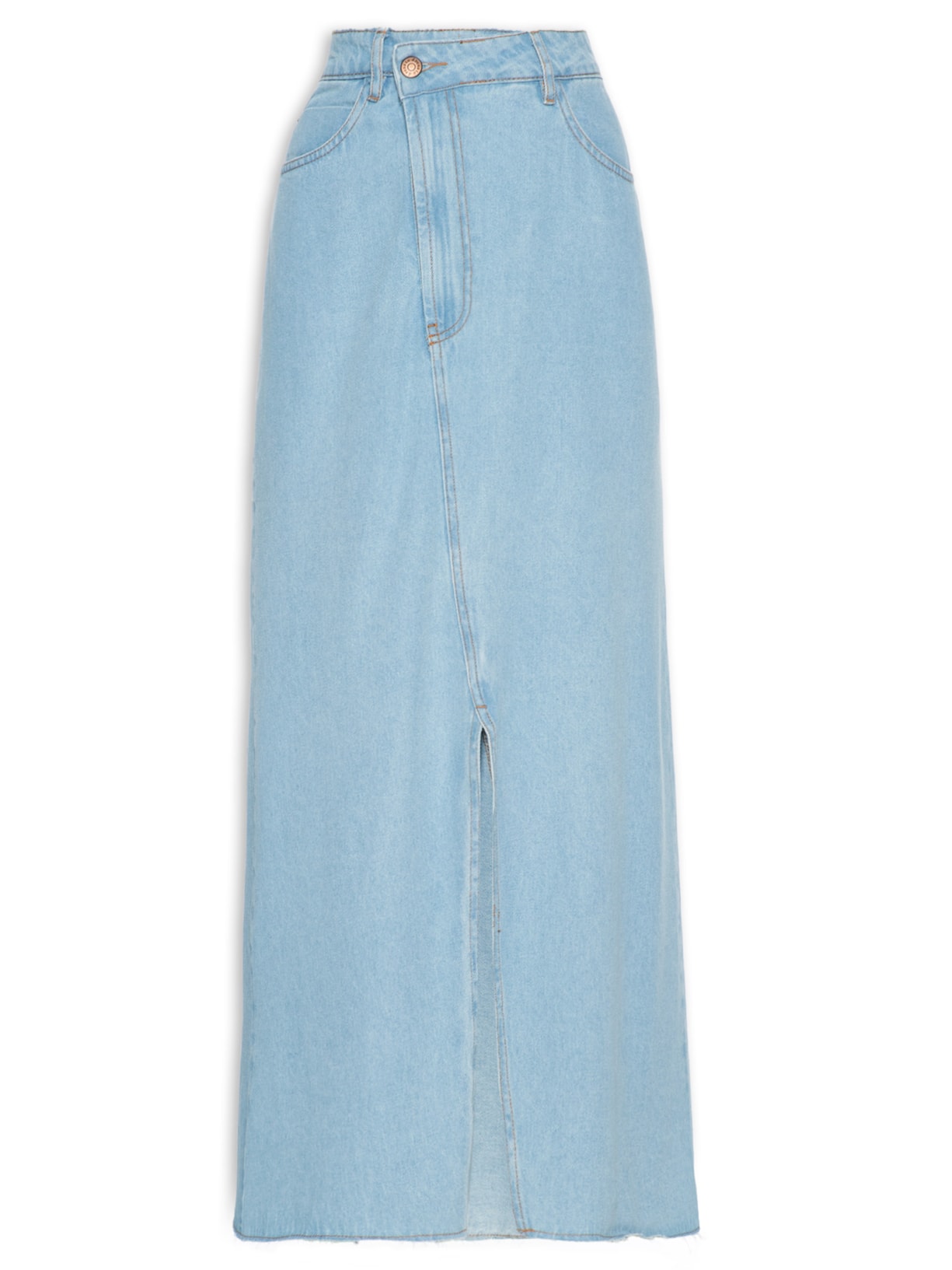 Saia Jeans Fenda - Azul