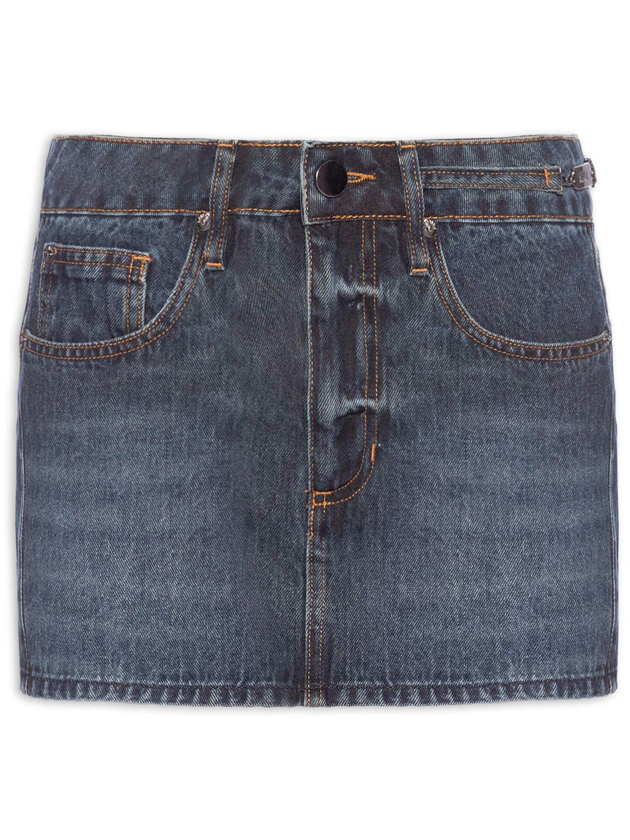 Saia Jeans Metal Lateral Azul Animale