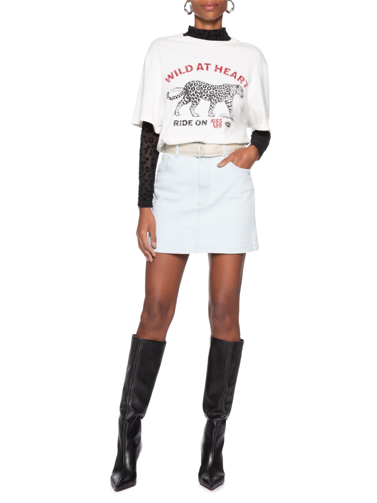 Saia Jeans Mini Azul Forum