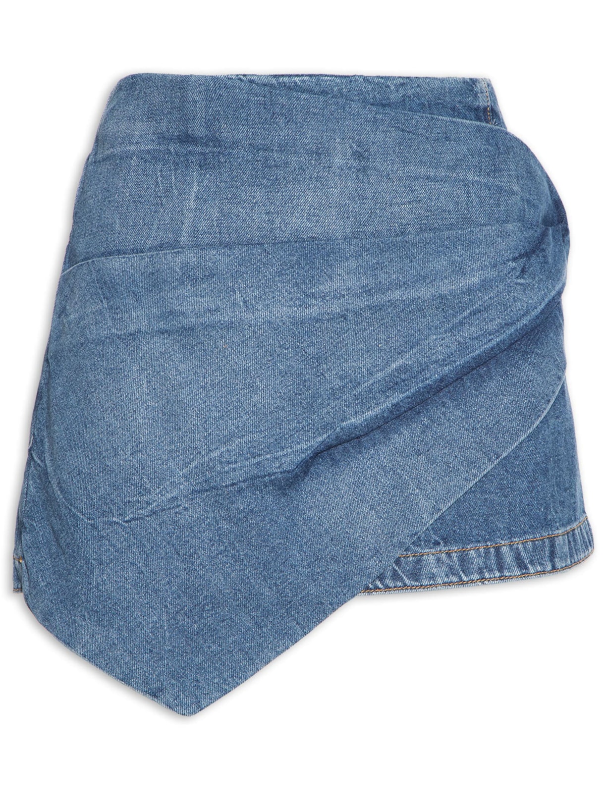 Saia Jeans Mini Stoned Marmorizado - Azul