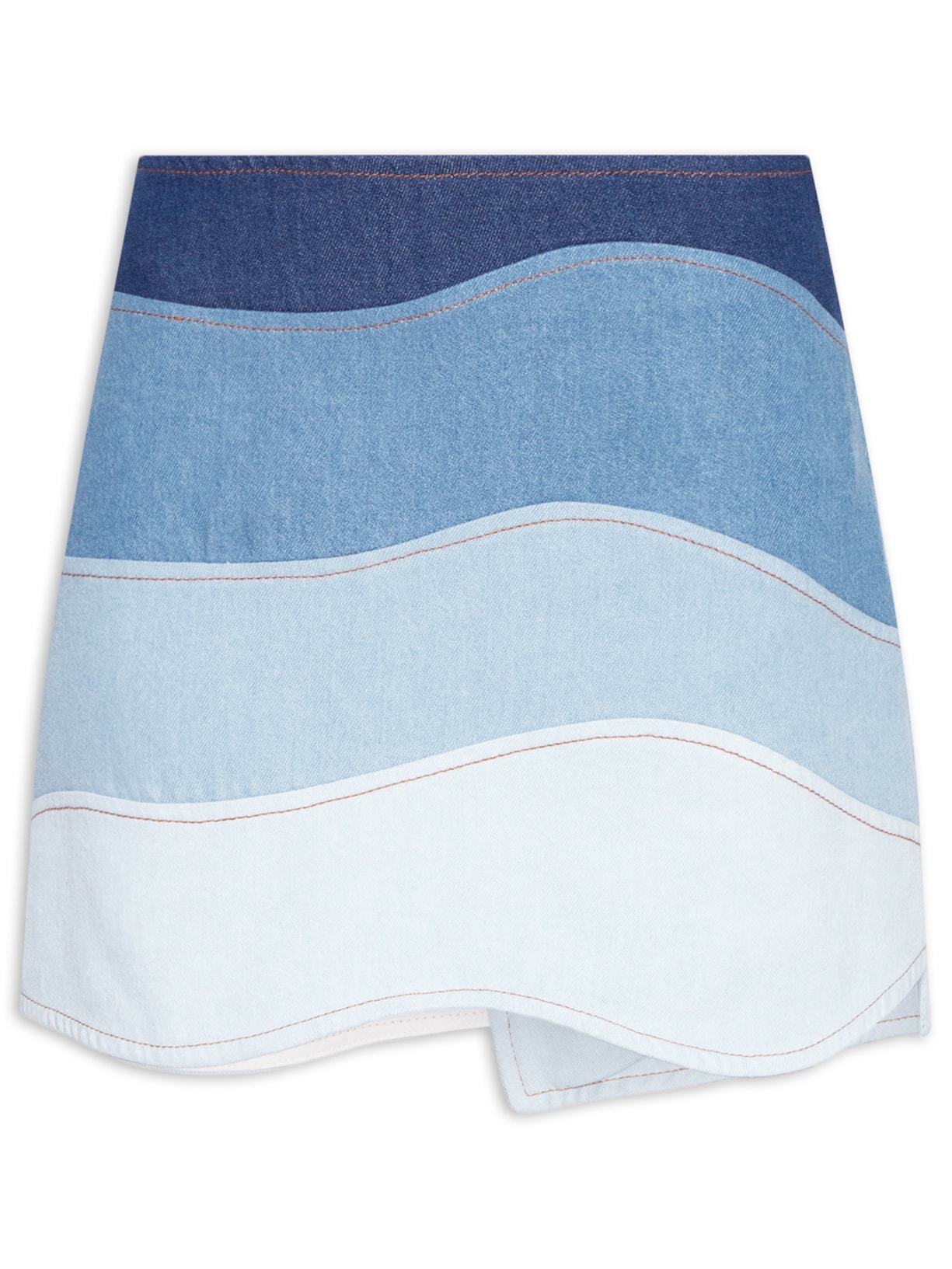 Saia Jeans Ondas - Azul