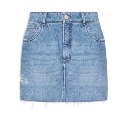 Saia Jeans Used Destroyed - Azul