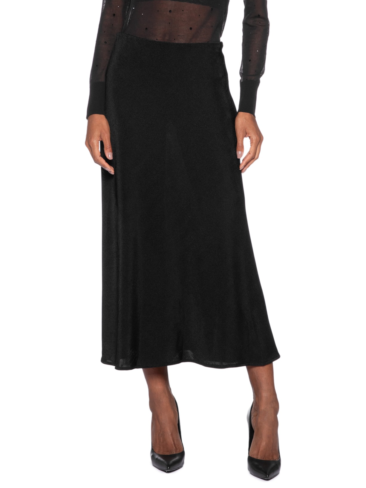 Saia Jersey Midi Preto Animale