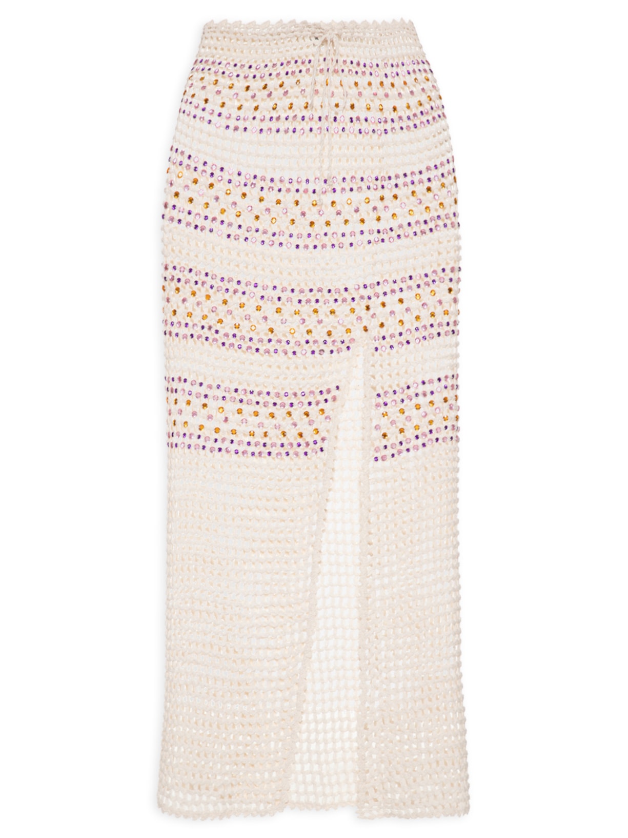 Saia Lace Strass - Bege