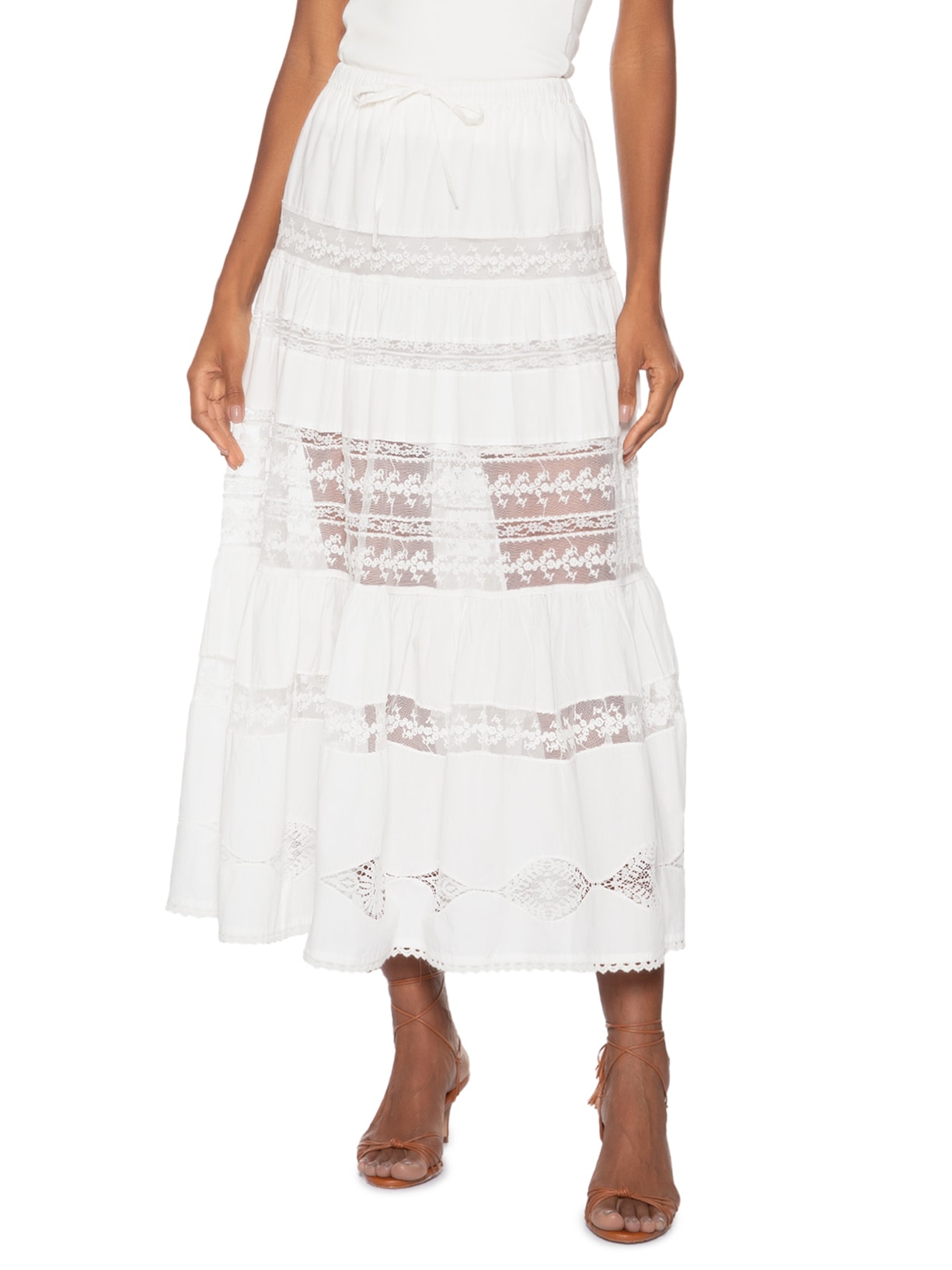 Saia Lary Branco Bo.bô