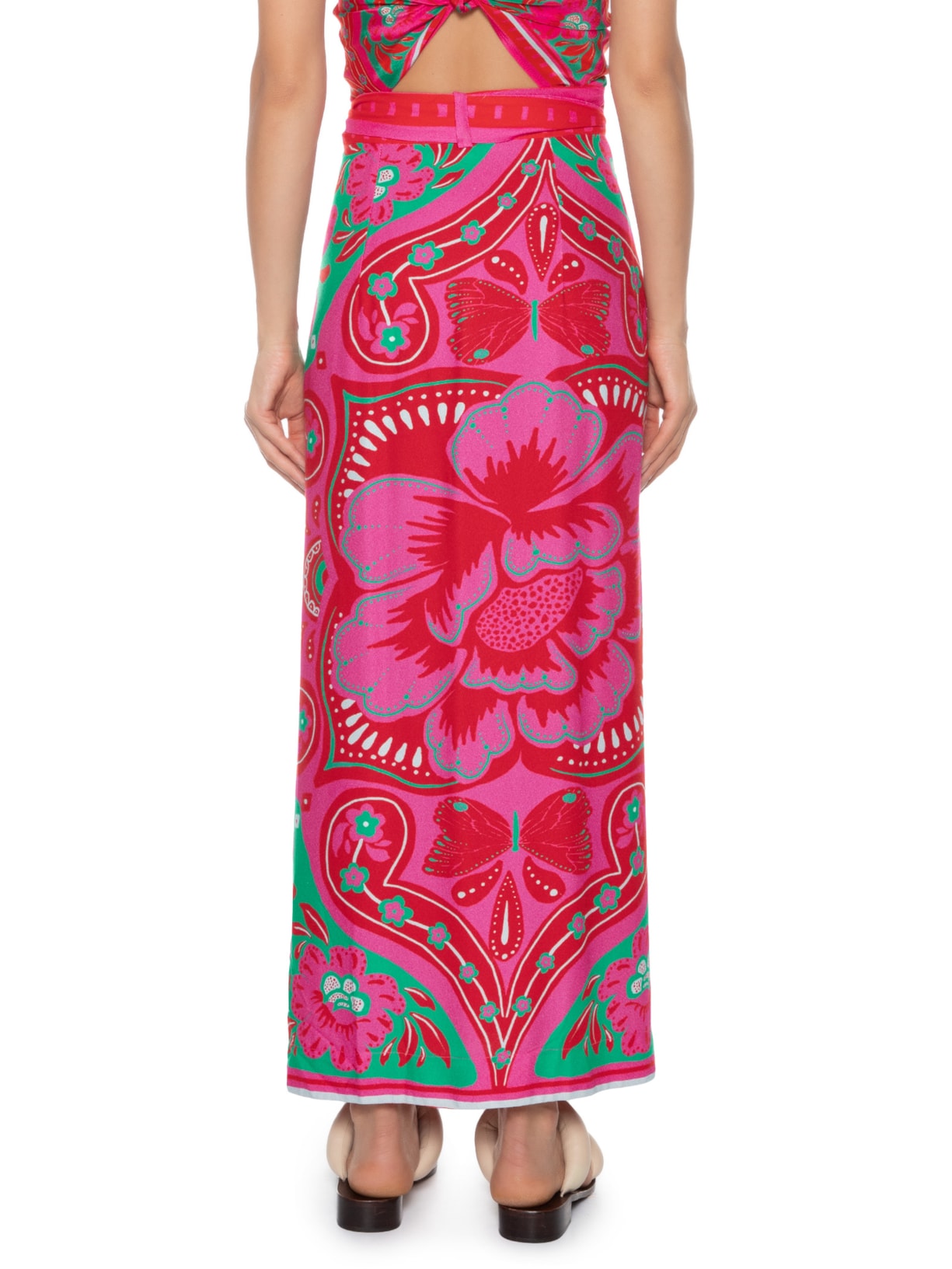 Saia Lenço Balneário Rosa Farm