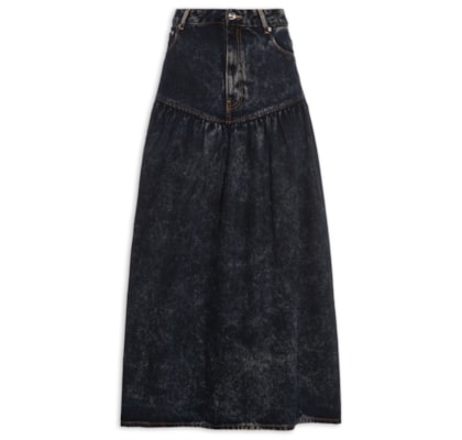 Saia Light Denim Long - Preto
