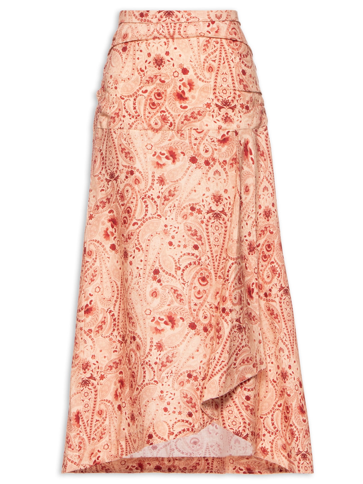 Saia Linho Bohemiam Vermelho Maria Filó