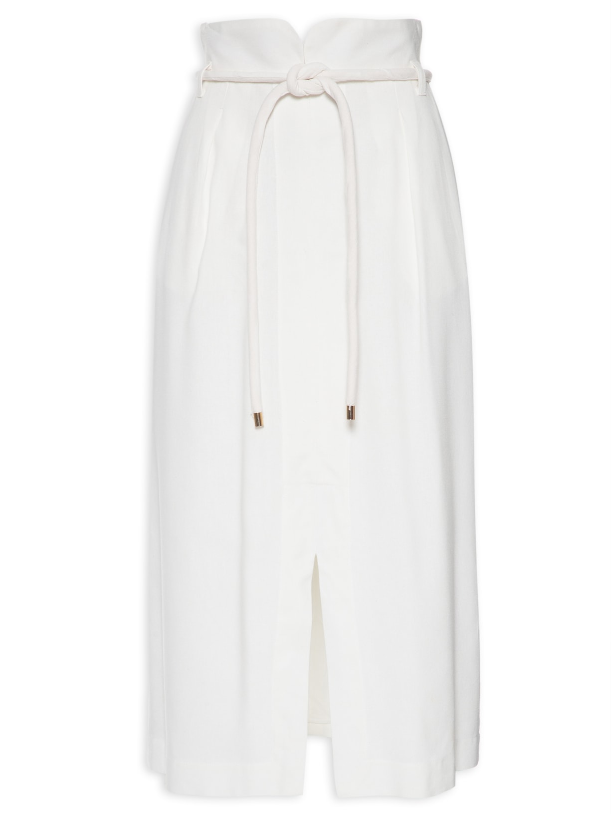 Saia Linho Cinto - Branco