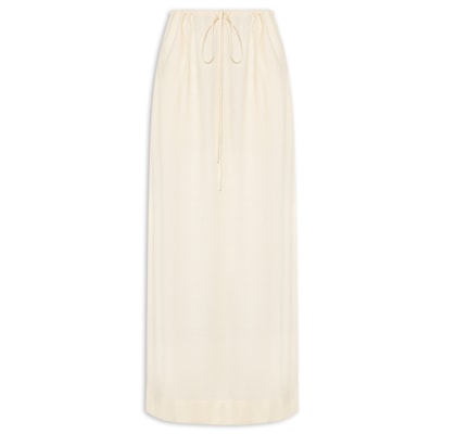 Saia Linho Cropped Amarração Cintura - Amarelo 