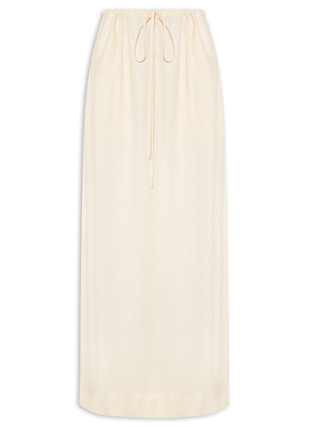 Saia Linho Cropped Amarração Cintura - Amarelo