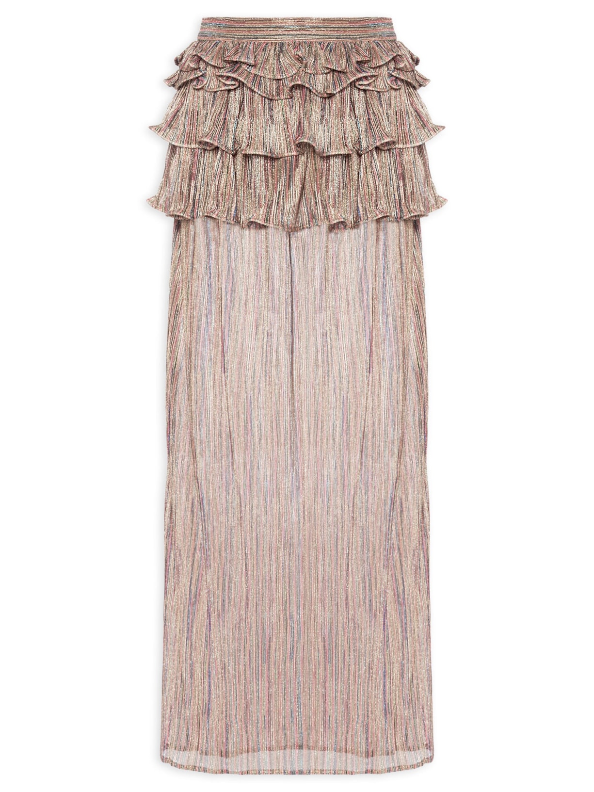 Saia Longa Babado Cinza Adriana Degreas