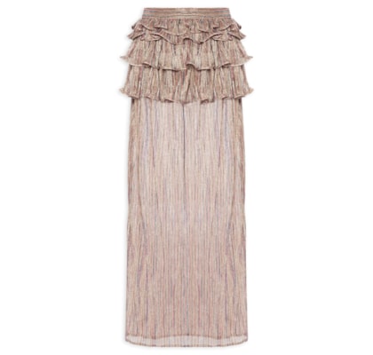 Saia Longa Babado - Cinza