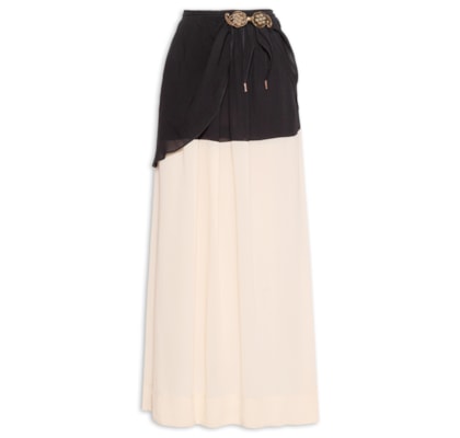 Saia Longa Bicolor Ggt - Preto