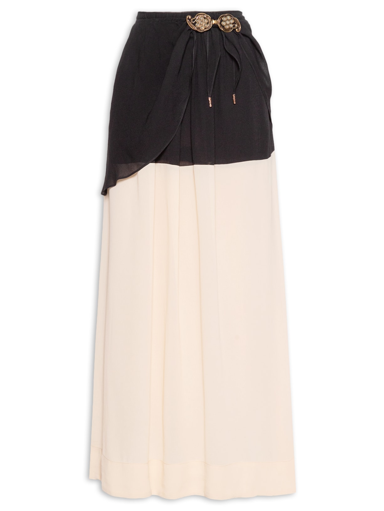 Saia Longa Bicolor Ggt - Preto