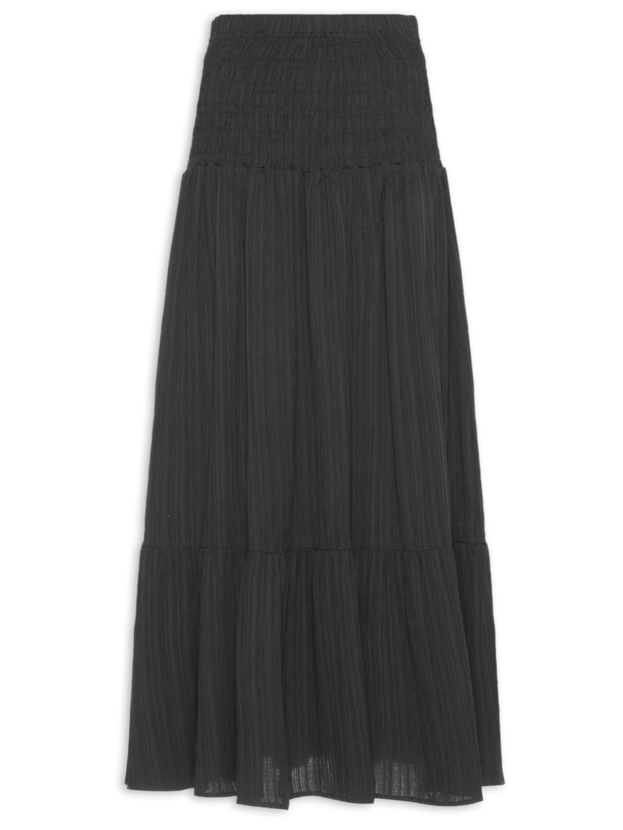 Saia Longa Cós Largo Elástico - Preto