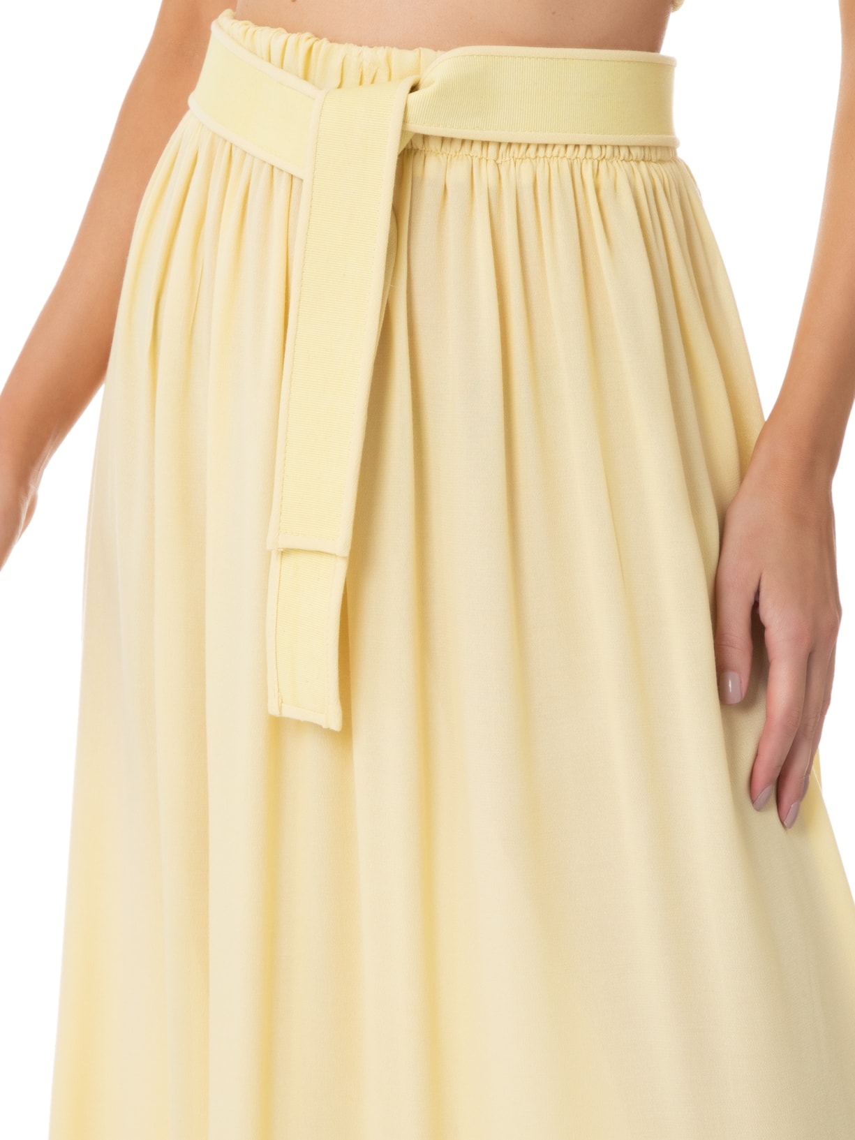 Saia Longa Crepe Sand Paula Raia Amarelo