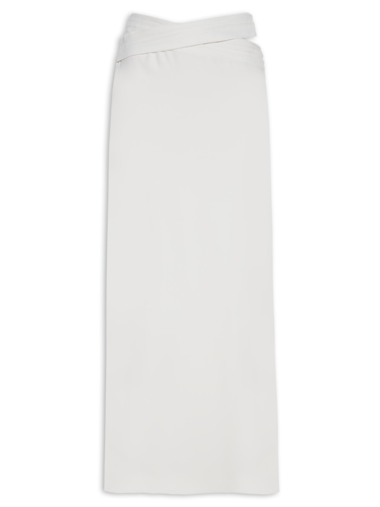 Saia Longa Em Crepe Recorte - Off White