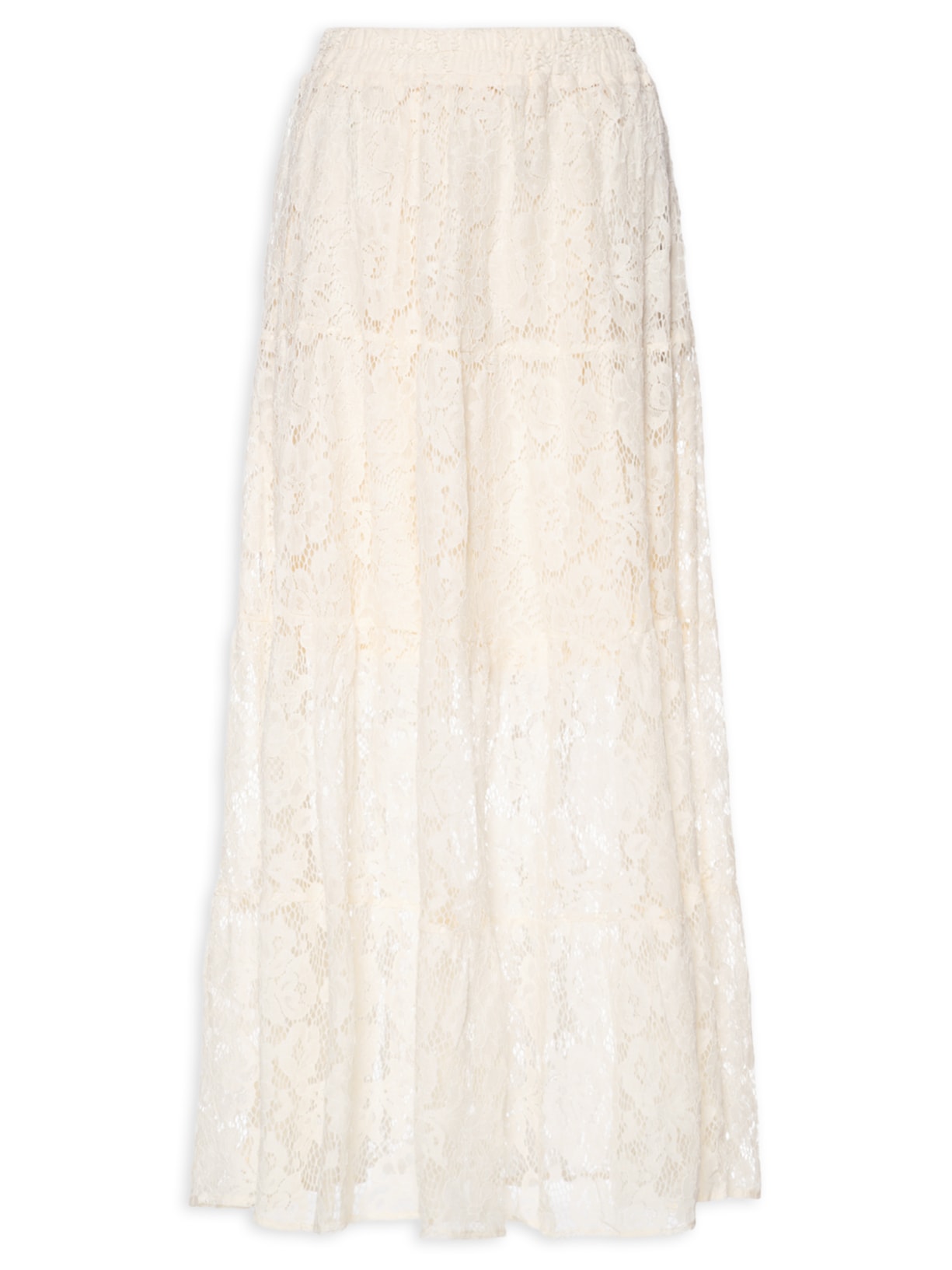 Saia Longa Em Renda - Off White