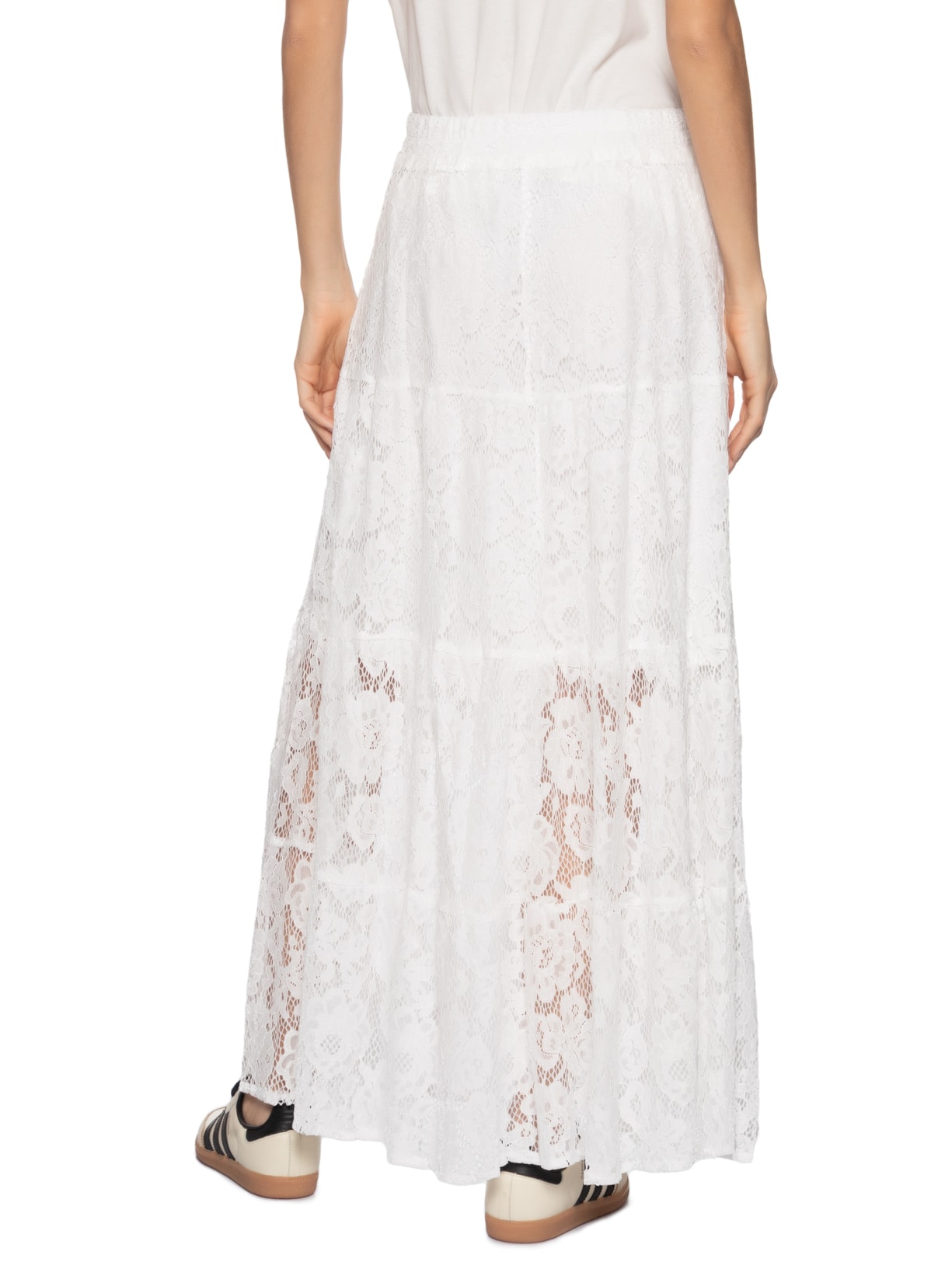 Saia Longa Em Renda Off White  Market 33